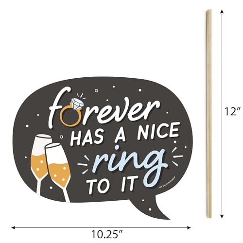Photo Booth Props Kit for Engagement Party - 10-Piece Speech Bubble and Arrow Set, Premium Cardstock Photo Props with Asse...