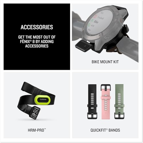 Garmin fēnix® 8 – 51 mm, AMOLED, Sapphire, Premium Multisport GPS Smartwatch, Long-Lasting Battery Life, Dive-Rated, Buil...