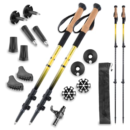 National Geographic Hiking & Trekking Poles with Tungsten Steel Tips & All-Terrain Accessories – Lightweight, Adjustable W...