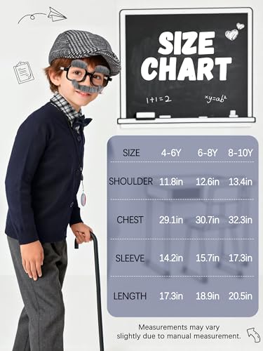 AOTHSO 8PCS Old Man Costume for kids 100 Days of School boys Grandpa old person Outfit Cosplay