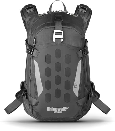 Rhinowalk Motorcycle Backpack Helmet Holder Hydration Bladder Compartment Magnetic Fastening Buckle MOLLE System Rain Cove...