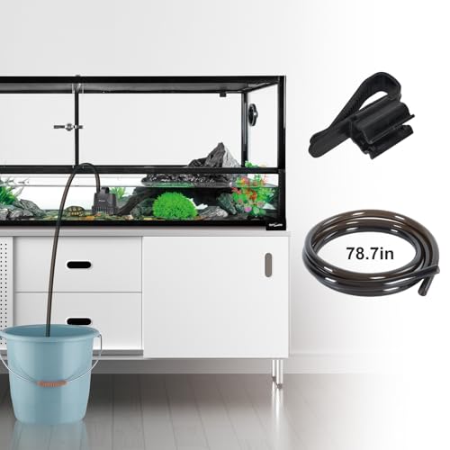 REPTIZOO Low Water Level Drain Pump, 243GPH 26W Submersible Drain with Bottom Suction, Flow Adjustable Bottom-draw Water P...
