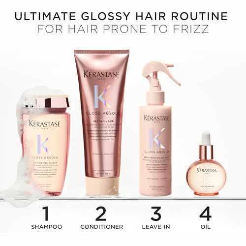 Kerastase Gloss Absolu High-Shine Anti-Frizz Shampoo - Cleanses & Reveals Ultimate Shine, For Glossy & Bouncy Hair, 16.9 Fl Oz (Refill)