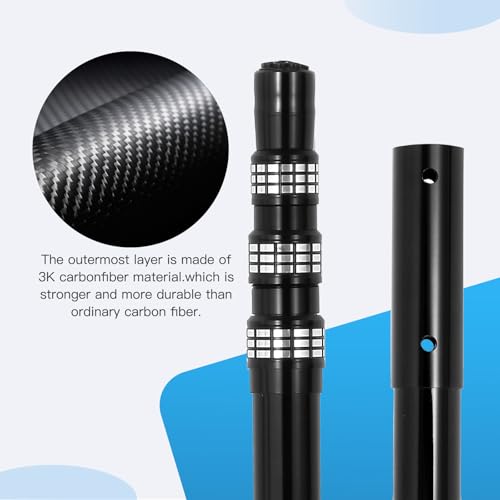 Bwrfoih Swimming Pool Pole Carbon Fiber，Pool Skimmer Pole Telescopic Swimming，Pool Cleaning Pole, Advanced Adjustable Tele...