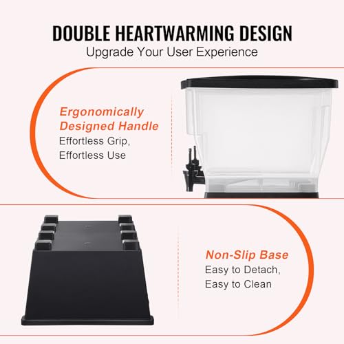 VEVOR Beverage Dispenser, 3 Gallon x 2 Drink Dispensers for Parties, Plastic Juice Dispenser with Stand Spigot Lid, Iced T...