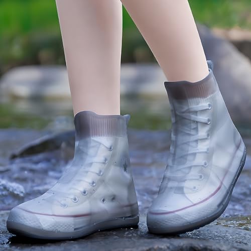 Adorila Silicone Waterproof Shoe Covers, Anti-Slip Anti-Friction and Portable Waterproof Shoe Covers for Outdoor Home Trav...