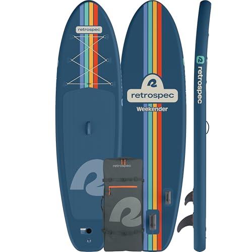 Retrospec Weekender Inflatable Stand Up Paddle Board Includes Paddle, Pump, Travel Bag and Accessories 10’6” Lightweight I...