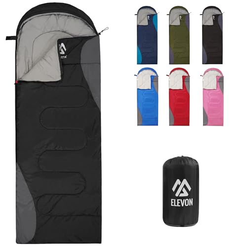 Elevon Sleeping Bag for Adults Teens Kids Cold Warm Weather, Portable Waterproof & Lightweight, Compact with Compression S...