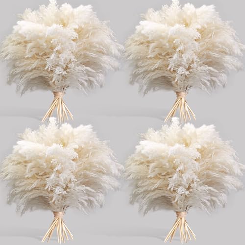 40PCS White Pampas Grass for Home Decor - Elegant Boho Decor - Premium Quality Pampas Grass Stems - Perfect for House, Nur...