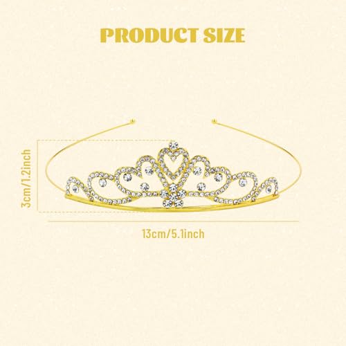 inSowni 8 Pieces Gold Metal Dazzling Rhinestone Princess Tiara Crown Headbands Wedding Birthday Party Prom Headpieces for ...