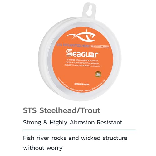 Seaguar STS Trout/Steelhead Freshwater 100% Fluorocarbon Fishing Line Leader, Multiple Sizes