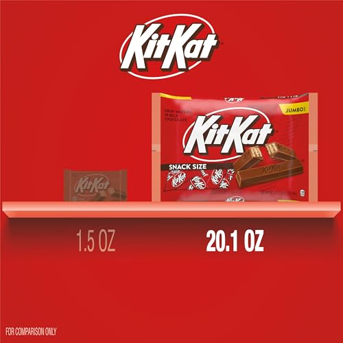 KIT KAT Milk Chocolate Wafer Snack Size, Candy Jumbo Bag, 20.1 oz