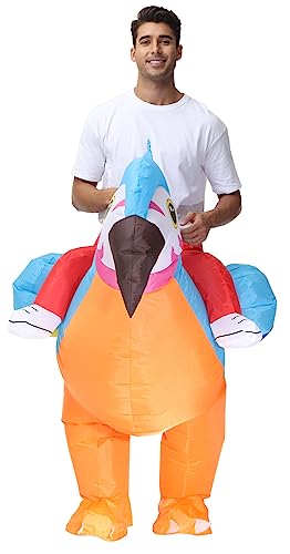 JASHKE Parrot Costume Adult Inflatable Parrot Costumes Inflatable Halloween costumes Blow up Costume Adult