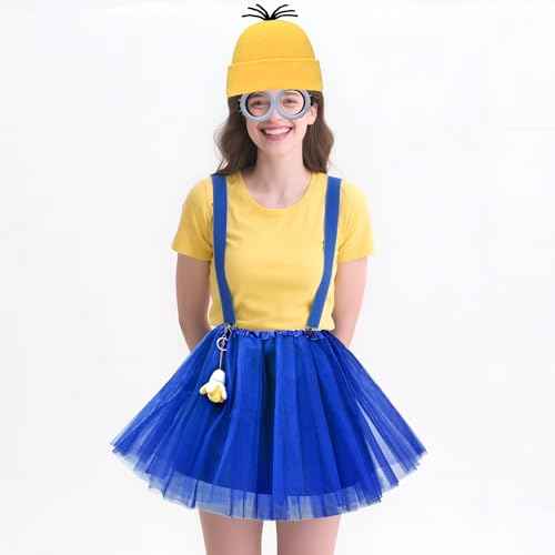 Halloween Costumes for Women Adult, Tutu Skirt/Banana Doll/Goggles/Beanie/Suspenders/Gloves, Funny Costume for Cosplay
