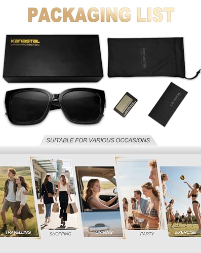 KANASTAL Oversized Over Glasses Sunglasses for Women Men Square Fit Over Polarized Sun Glasses UV400