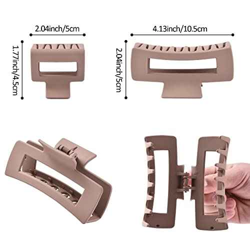 12 Pack Hair Claw Clips include 4.1 inch Large Clip and 2 inch Small Clip for Thick Thin Hair, Strong Hold jaw clip Big Non-slip Matte Hair Clips for Women,Neutral Colors¡¦