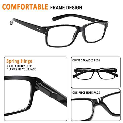 NORPERWIS Reading Glasses 5 Pairs Quality Readers Spring Hinge Glasses for Reading for Men and Women (5 Pack Mix Color -2,...