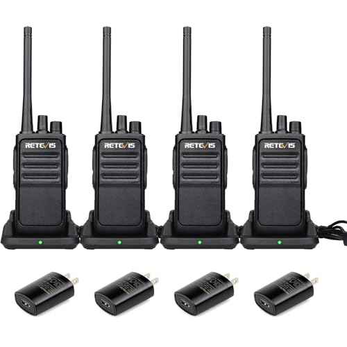 Retevis RT17 Walkie Talkies Long Range for Adults,Rechargeable 2 Way Radios with USB Charger Base, Lightweight Two Way Radio with 1200mAh Battery, Handsfree for Family Skiing Hunting Gifts(4 Pack)