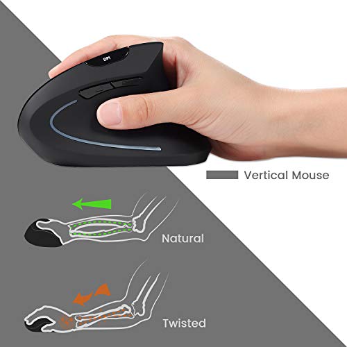 Perixx Periduo-605, Wireless Ergonomic Split Keyboard and Vertical Mouse Combo, Adjustable Palm Rest and Membrane Low Prof...
