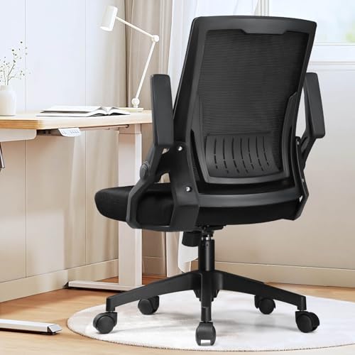 GTRACING Ergonomic Office Chair with Flip-up Armrests Executive Computer Chair for Home Office, Breathable Mesh & Comfy Lu...