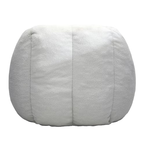 hausway Bean Bag Chair, Comfy Bean Bag Sofa with Tufted Soft Stuffed Filling, Fluffy Bean Bag Chair with Memory Foam,Stuffed Floor Sofa for Dorm, Apartment, Living Room (White)
