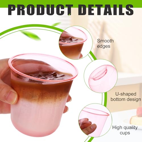 Mkhaslri 100 Pcs Disposable Stemless Glasses Crystal Plastic Wine Glasses Clear Classic PET Drinking Cup for Meeting Weddi...