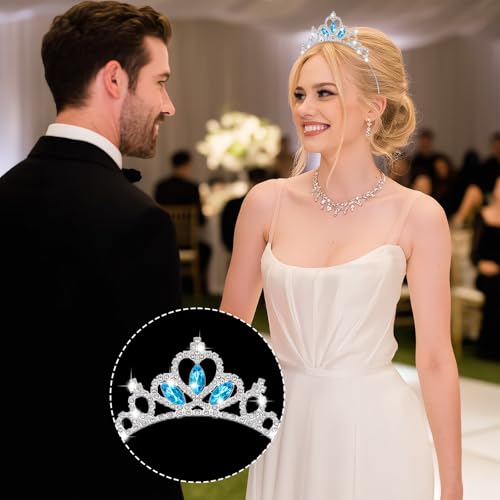 Larrel Princess Crown,Crystal Tiaras for Women,Pageant Silver Tiaras Headband Rhinestone Crowns Princess Hair Accessories ...