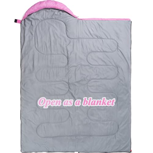 Sleeping Bag - 3 Seasons for Adults Kids Boys Girls Camping Hiking - Warm Cold Weather Lightweight Portable with Compressi...