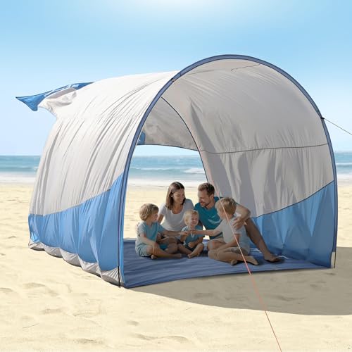 OUTELY Beach Shade, The Classic Wind-Supported Beach Canopy with UPF 50+ Protection, 7.5ft Tall, Portable & Easy Setup for...