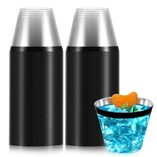 Norme 50 Pcs Plastic Cups 9 oz Rimmed Plastic Cups Heavy Duty Wine Glasses Cocktail Glasses Drinking Tumblers for Valentin...