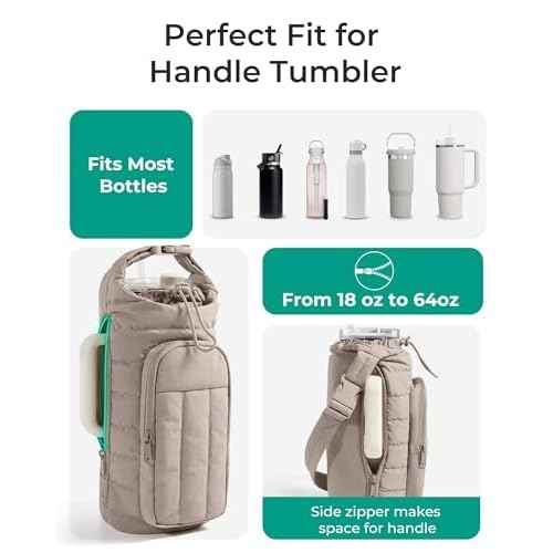 BAGSMART Water Bottle Holder Bag with Strap, 40/32 oz Crossbody Bag Gym Accessories, Sling Purses for Women