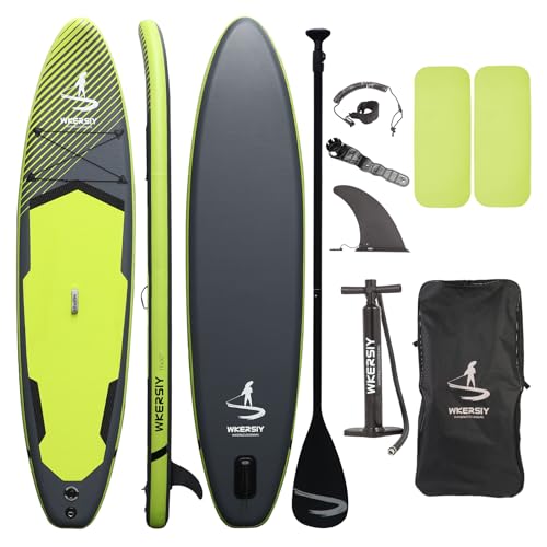 11”32“6 Premium Inflatable Stand Up Paddle Boards with Durable SUP Paddle Board Accessories Wide Stable Design Includes Ba...