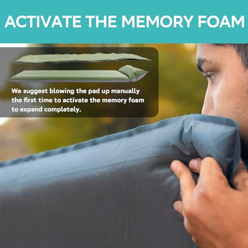 Clostnature Self Inflating Sleeping Pad for Camping - 1.5/2/3 inch Camping Pad, Lightweight Inflatable Sleeping Mat for Ba...