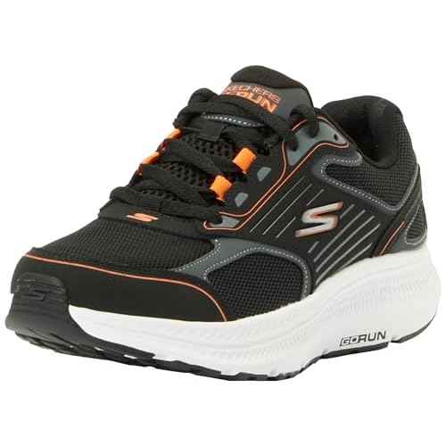 SKECHERS Mens Go Run Consistent 2.0 Black/Orange 8 Wide