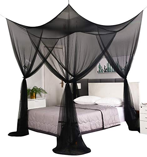 Mengersi Bed Canopy,Canopy Bed Curtains Bed Drapes for Full Queen King Size Bed,Mosquito Net Bed Curtains for Patio Indoor...