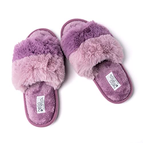 Hello Mello Cotton Candy Stylish Comfy Eco-Friendly Indoor Outdoor Super Plush Open Toe Puff Slippers for Women and Girls