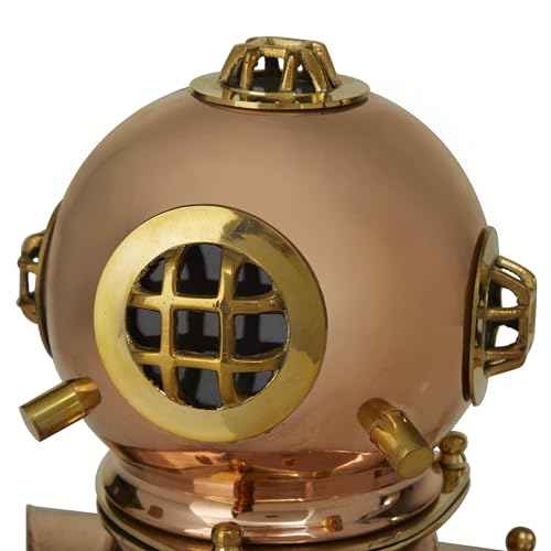 Deco 79 Metal Diver Helmet, 8" x 7" x 8", Brass