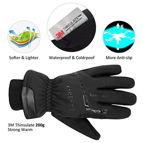 FIDESTE -40℉ Waterproof Winter Thermal Gloves-3M Thinsulate Windproof Touch Screen Warm Gloves-for Driving Cycling-for Wom...