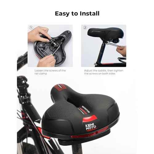 KEMIMOTO Bike Seat Cushion with Soft Foam Padded, Comfortable Bike Seat for Men Women, Bicycle Saddle for Touring, Exercise Bicycle, Commuter, Travel
