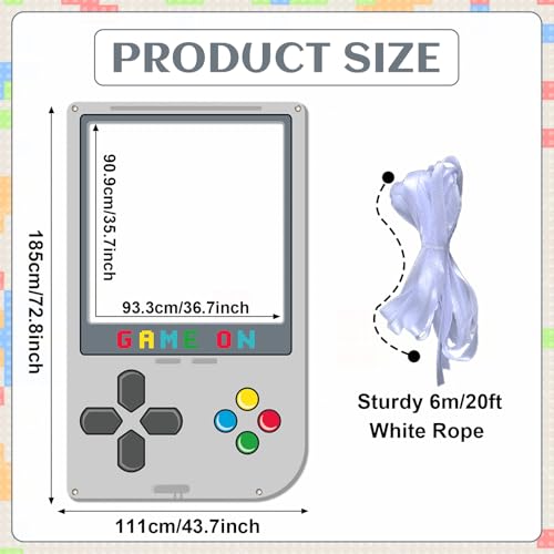 Large Game on Photo Prop Video Game Birthday Party Decorations Gaming Theme Backdrop Banner Handheld Gaming Console Photo ...