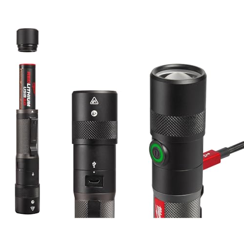 Milwaukee Rechargeable 1100 Lumen LED Flashlight, Battery Powered, Twist Focus