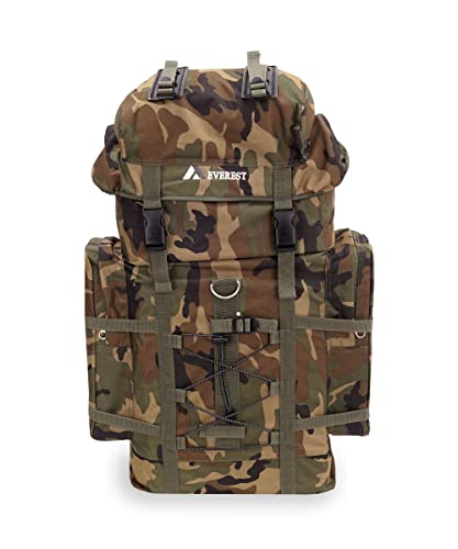 Everest Woodland Camo Hiking Pack, Camouflage, One Size
