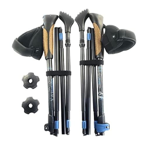 York Nordic Ultralight Folding Walking Poles - Travel Ready - with Rubber Feet, Baskets, and Bag