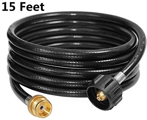 DOZYANT 15 Feet Propane Adapter Hose 1 lb to 20 lb Converter Replacement for QCC1 / Type1 Tank Connects 1 LB Bulk Portable...