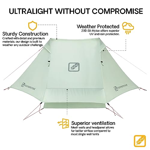 Featherstone Moondance 25 850 Fill Power Down Top Quilt, Backbone 2 Person Ultralight Tent for Backpacking, El Cordion Ins...