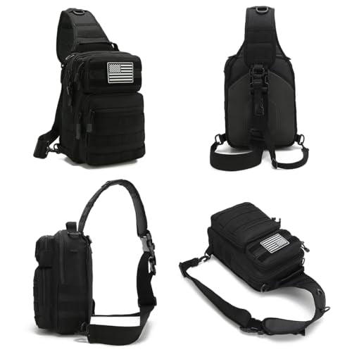 GAZJYUSP Tactical Sling Bag Backpack for Men Molle Shoulder Bag Pack Daypack Backpack for Hunting, Hiking, Traveling, Camping
