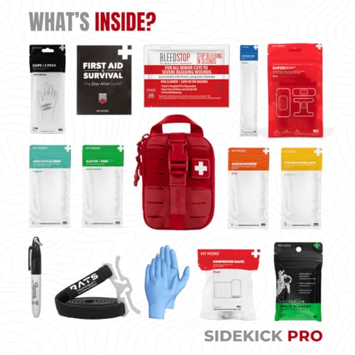 My Medic Sidekick Pro - Camping Hiking and Backpacking First Aid Kit - 70 Items with Tourniquet - HSA and FSA Eligible - S...