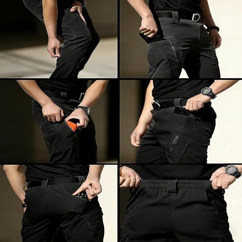 Men's Tactical Cargo Pants – Water Resistant, Lightweight Work & Hiking Pants with Multi Pockets, Belt Not Included