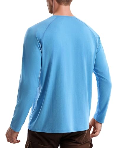 UV Protection Long Sleeve Swim Rash Guard, UPF 50+ Sun Shirts for Men,Water Fishing Hiking Beach Outdoor Shirt