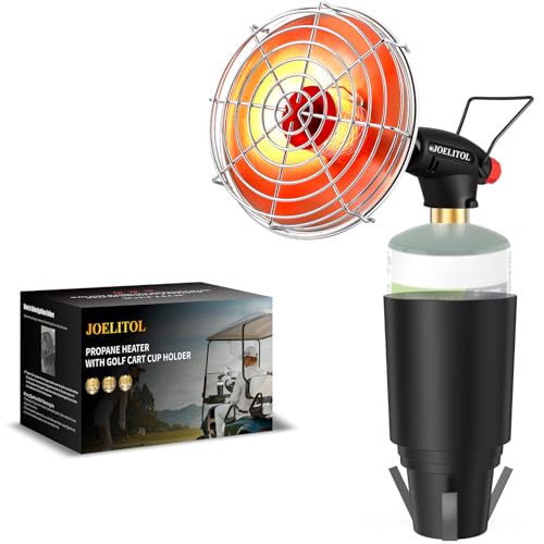 Golf Cart Heater, 2000℉ Portable Propane Heater with Golf Cart Cup Holder & Adjustable Flame, for EZGO, Yamaha, Club Car, ...